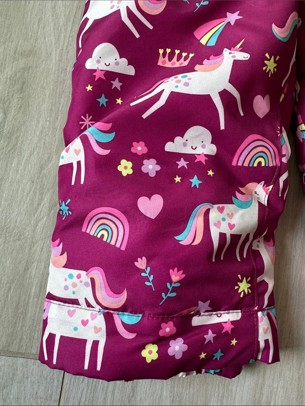 The Children's Place Toddler Girls Unicorn Snow Pants/ Overalls/Bibs - Burgundy